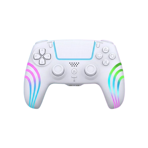 Deep Explorer Wave W RGB – hvid controller til PS5 – forside