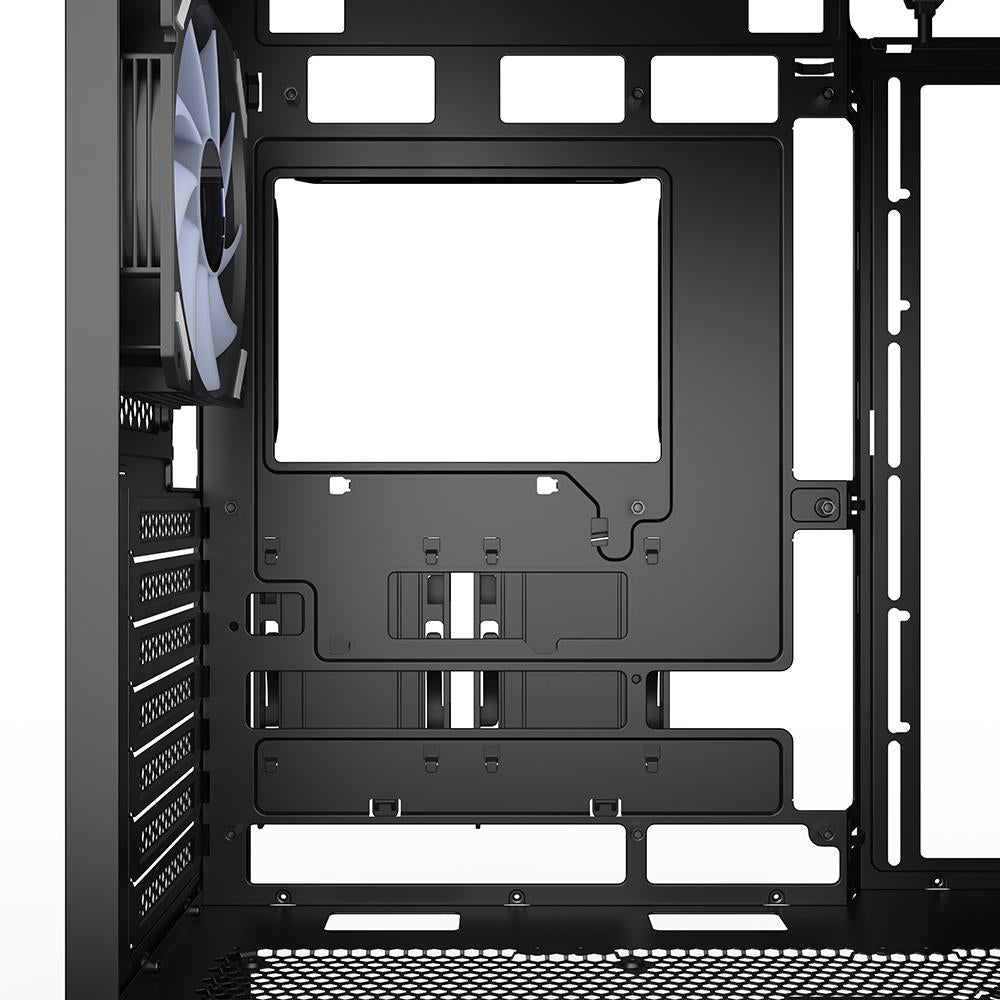 Sharkoon AK2 RGB ATX-kabinet – sort, 2 blæsere, USB-C og BTF – billede 10