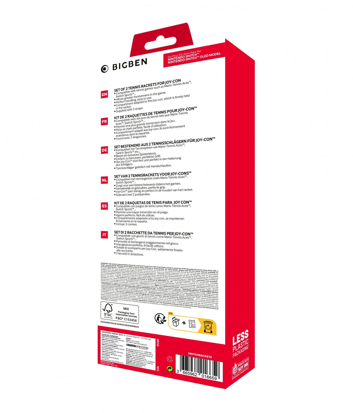 Big Ben Racket For Joy-Con (Red - Blue) /Nintendo Switch Nacon