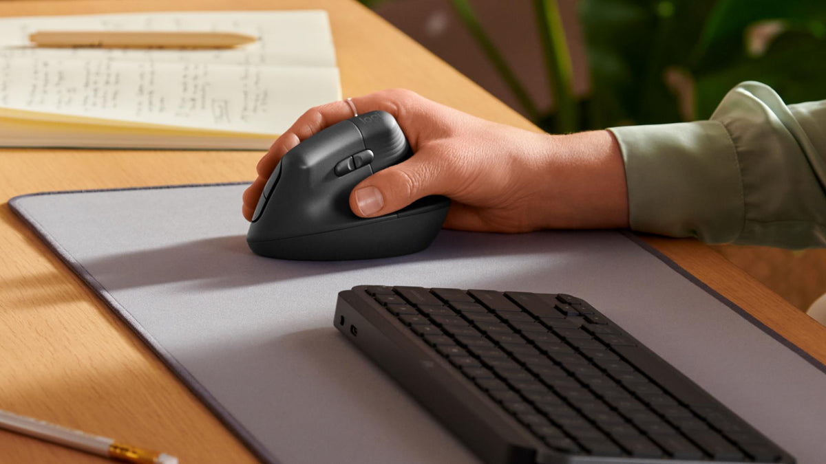 Logitech - Lift Right Vertical Ergonomic Mouse, Graphite/Black Logitech