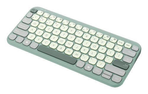ASUS Marshmallow Keyboard KW100 – set skråt forfra; tastaturlayout illustrativt
