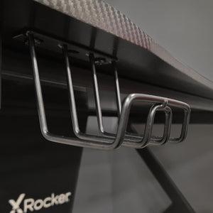 X-Rocker - Ocelot Carbon Gaming Desk - Blue & Red Stickers Geekd