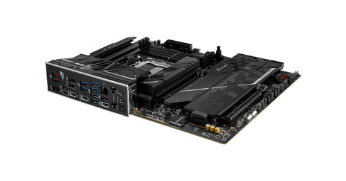 ASUS ROG STRIX X870E-H GAMING WIFI7 – ATX AM5 bundkort – skråt ved bagpanel