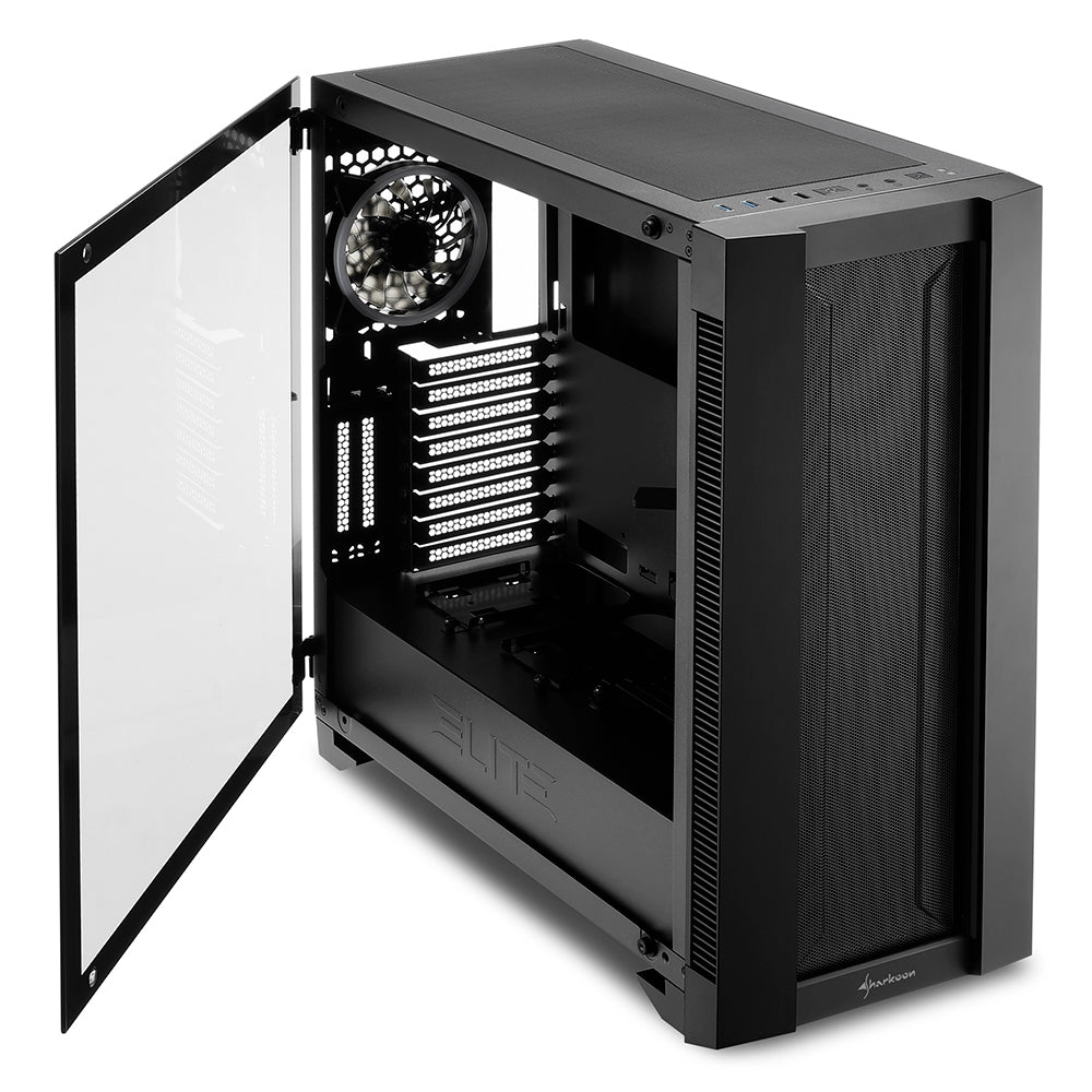 Sharkoon ELITE SHARK CA200M, big-tower case (black, Tempered Glass) Sharkoon