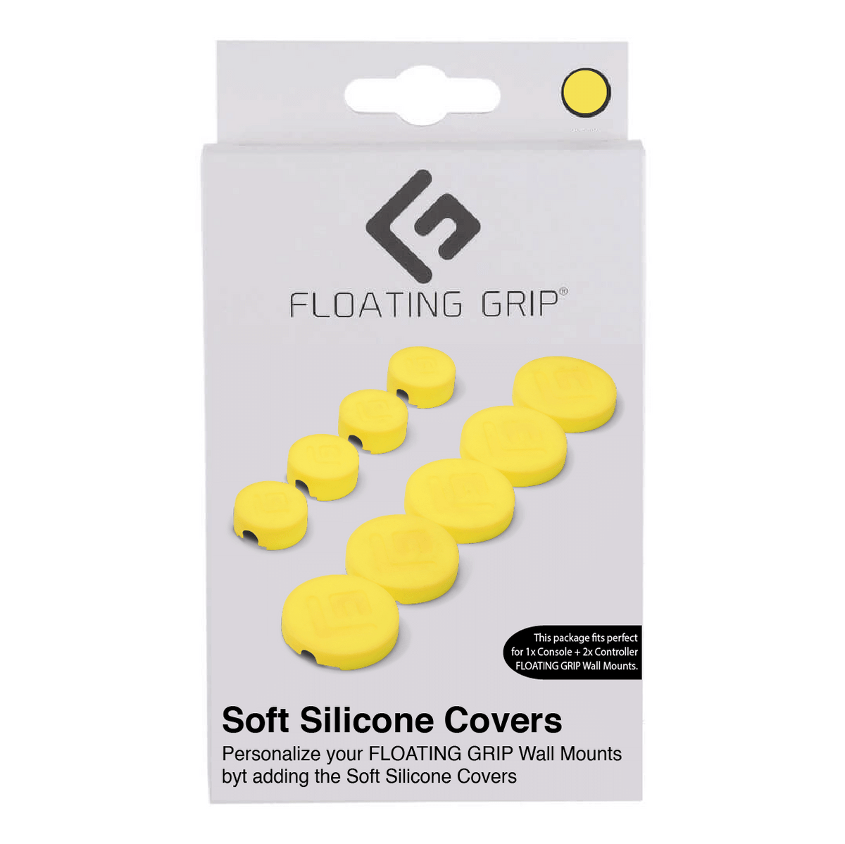 Floating Grip silikonekapper til vægbeslag – gul