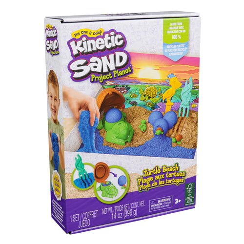 Kinetic Sand Turtle Beach – Sandsæt med skildpadde – 6069781 – emballage skråt forfra