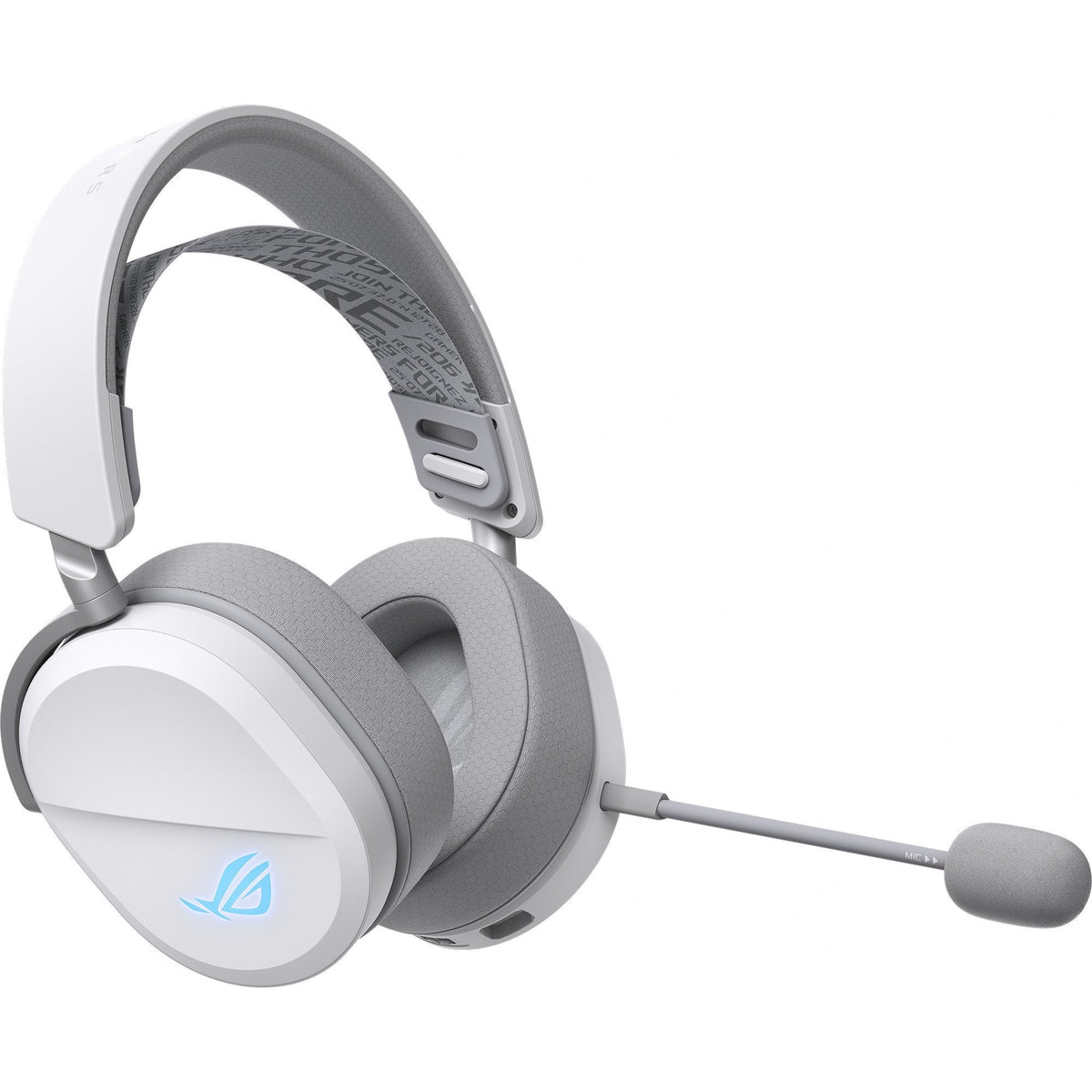 ASUS ROG Pelta – hvidt headset med mikrofon set skråt