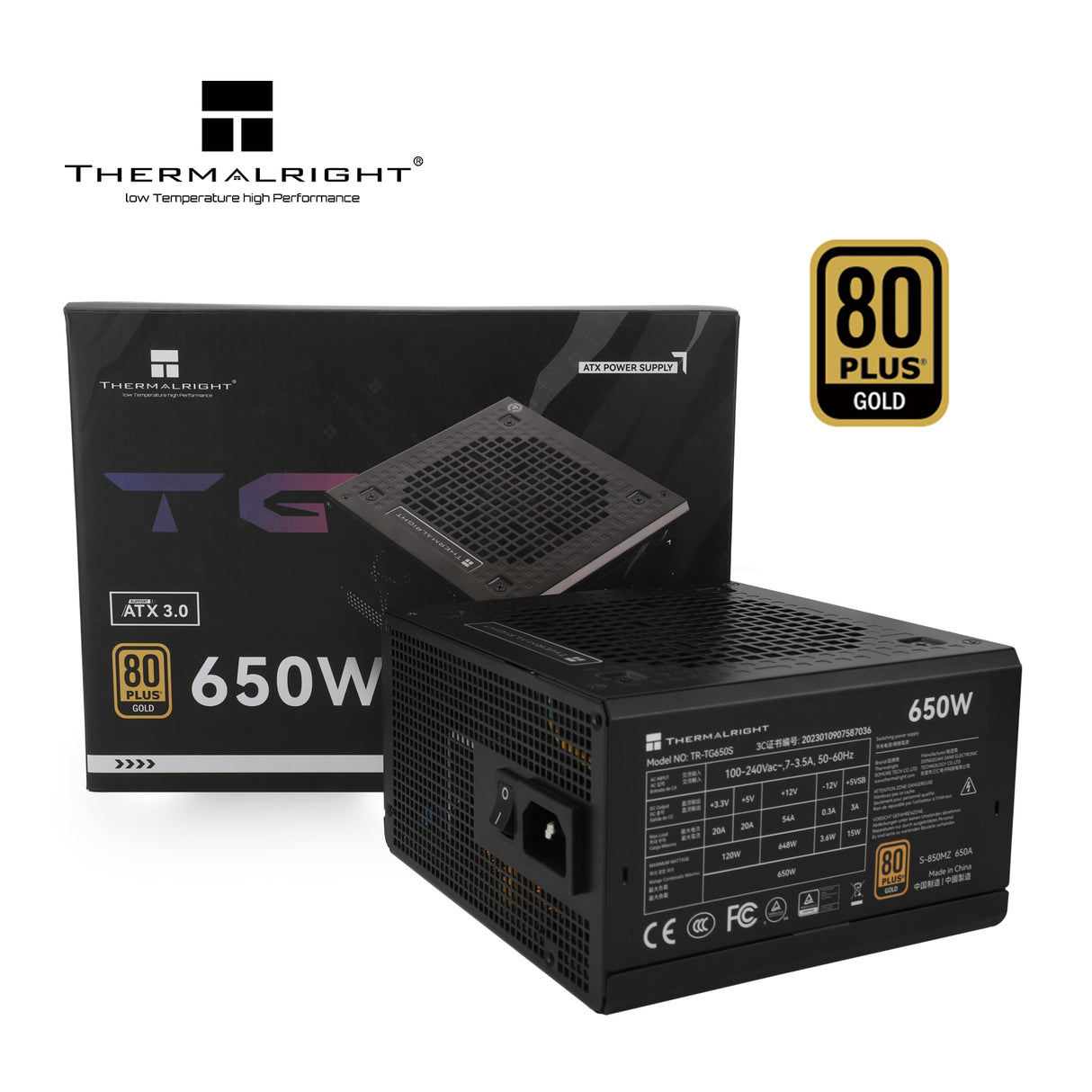 Thermalright TR-TG 650S Black - PSU, 80+ Gold, 650W non-modular