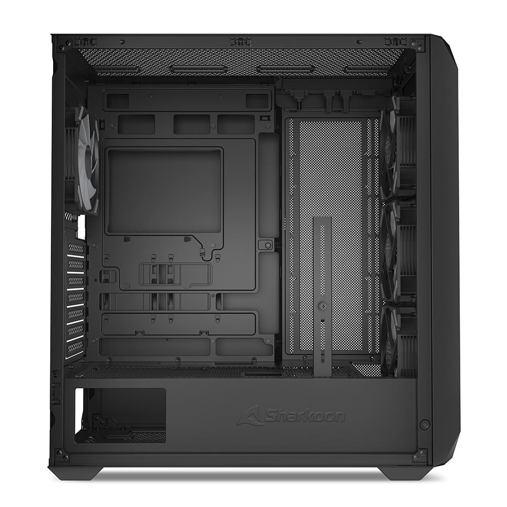 Sharkoon AK3 RGB Black Mesh Front Tempered Glass 4x 120mm ARGB PWM Fans USB-C BTF ATX Gaming PC Case Sharkoon