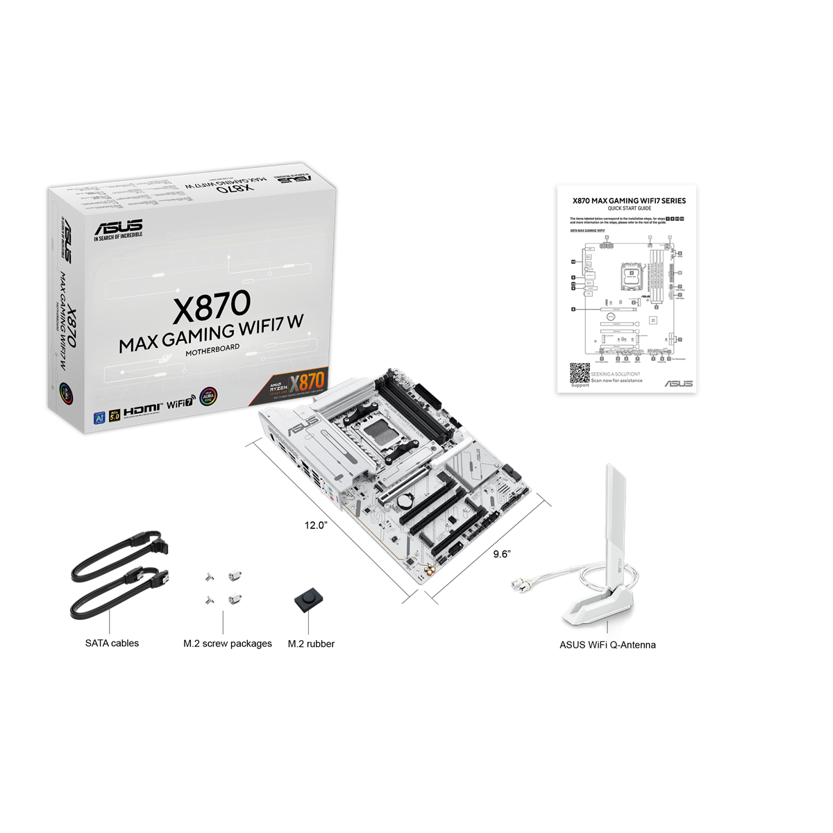 ASUS X870 MAX GAMING WIFI7 WHITE (ATX, X870, AM5, DDR5) ASUS