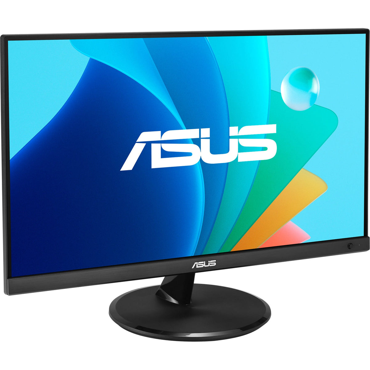 ASUS VP227HF sort skærm set skråt forfra