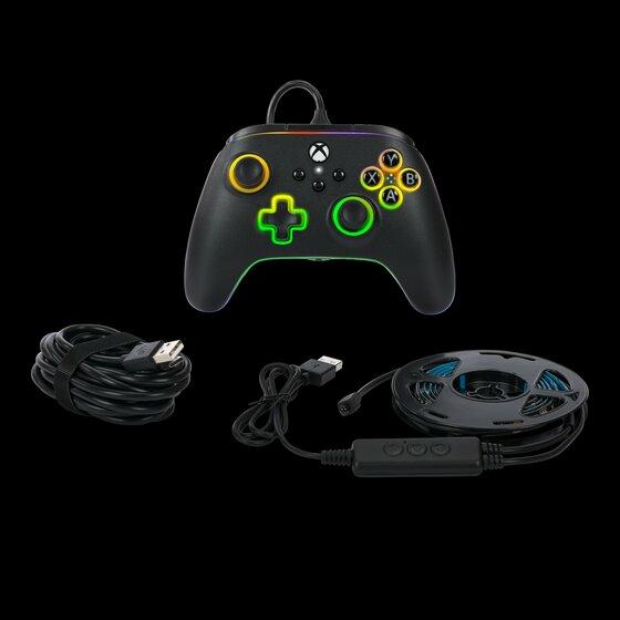 PowerA Advantage Kablet Controller - Xbox Series X/S - m/ Lumectra + RGB LED Strip - Sort