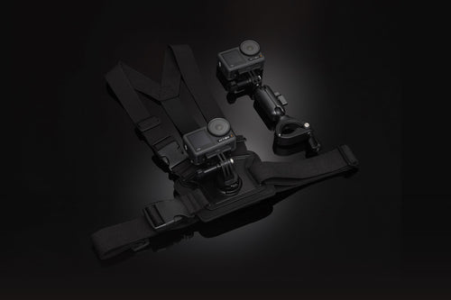 DJI Osmo Action Biking Accessory Kit – Brystsele og styrbeslag – Detalje af brystselens kameraophæng