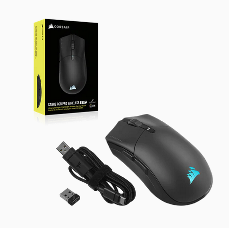 CORSAIR Champion Series SABRE RGB PRO WIRELESS Optisk Trådløs Kabling Sort