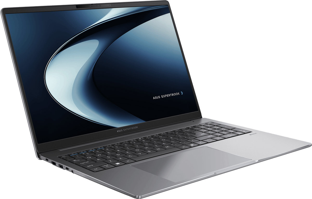 ASUS ExpertBook P3 PM3606CKA i Misty Grey set skråt forfra