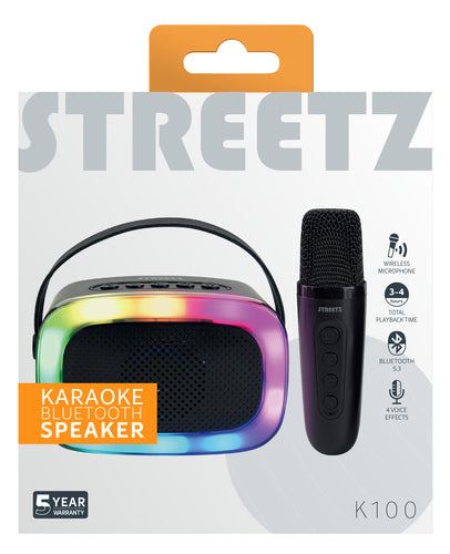 K100 Karaoke Speaker with microphone, 5W, black streetz