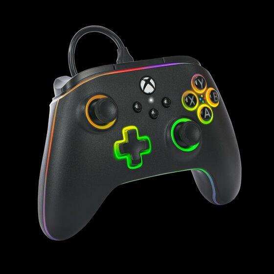 PowerA Advantage Kablet Controller - Xbox Series X/S - m/ Lumectra + RGB LED Strip - Sort