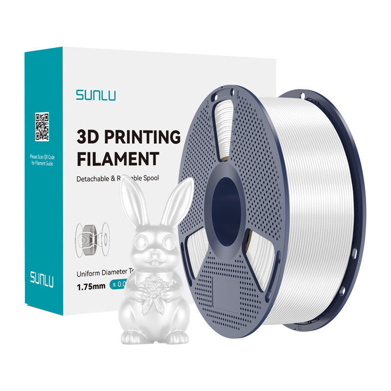 Sunlu PLA+ Silk filament – hvid, 1,75 mm, 1 kg