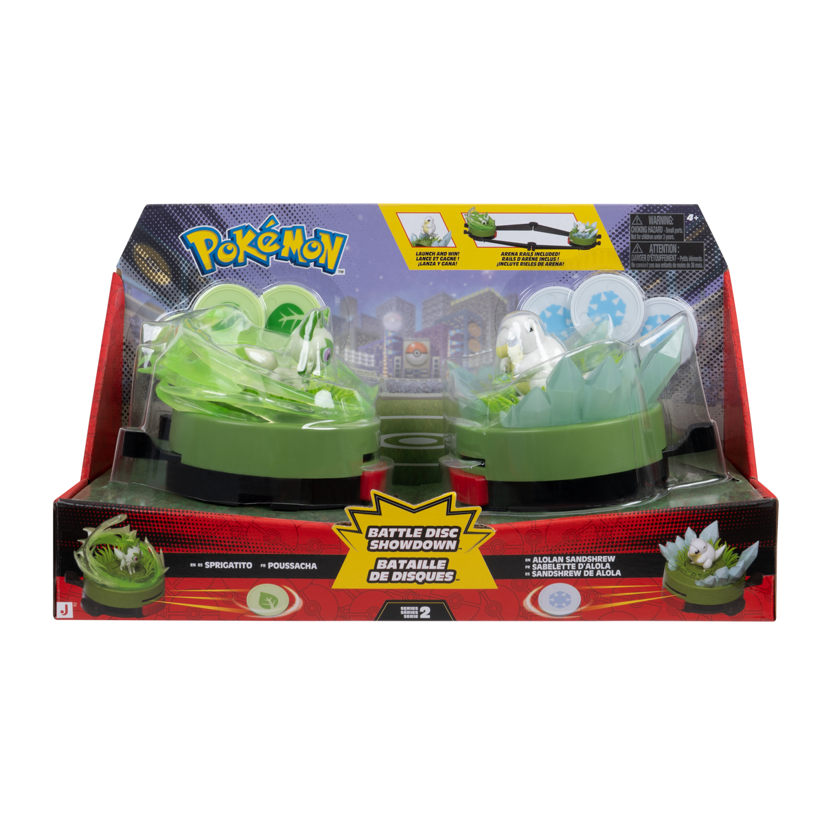 Pokémon Battle Disc Showdown med Alola Sandshrew vs. Sprigatito i emballage