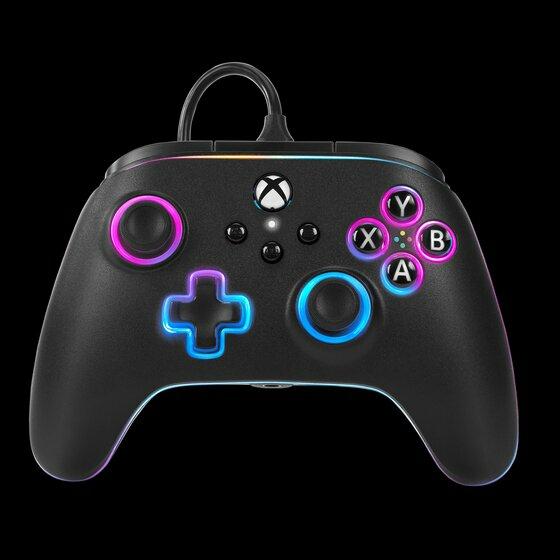 PowerA Advantage Kablet Controller - Xbox Series X/S - m/ Lumectra + RGB LED Strip - Sort