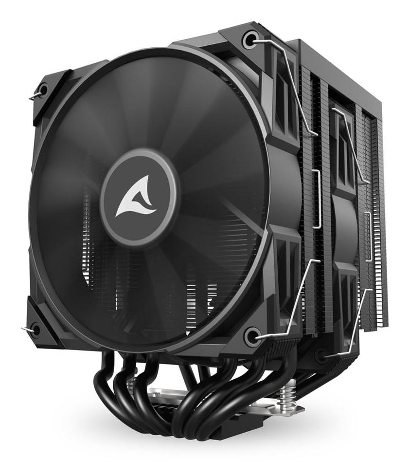 Sharkoon A60 Black 260W TDP 6-Heatpipe Dual Tower Dual 120mm PWM FDB CPU Air Cooler Sharkoon