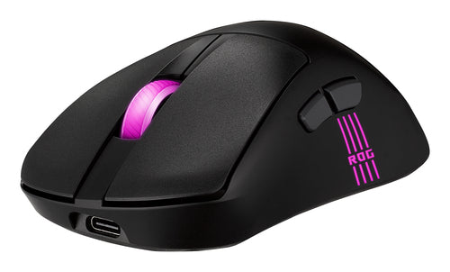 Sort ASUS ROG Keris II Origin – front og venstre side med USB-C-port