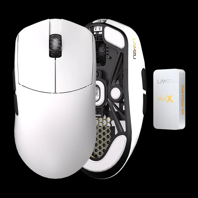 Lamzu Maya X - 8K Dongle, Omron Optical - Cloud White