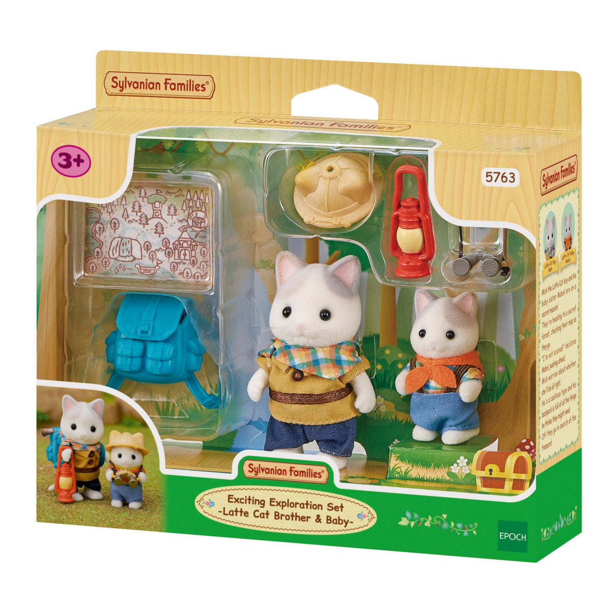 Sylvanian Families Explorer Set – Latte-kattebror og baby – produktbillede 3