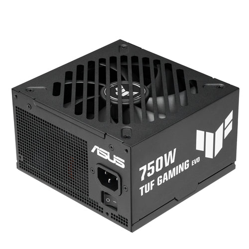 ASUS TUF Gaming 750W Gold EVO – bagside og blæsergitter set skråt