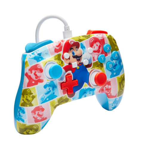 PowerA Enhanced Wired Switch Mario Hero Reel – Controller set skråt