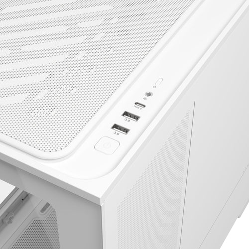 ASUS PRIME AP202 TG ARGB – kabinettets øverste tilslutninger