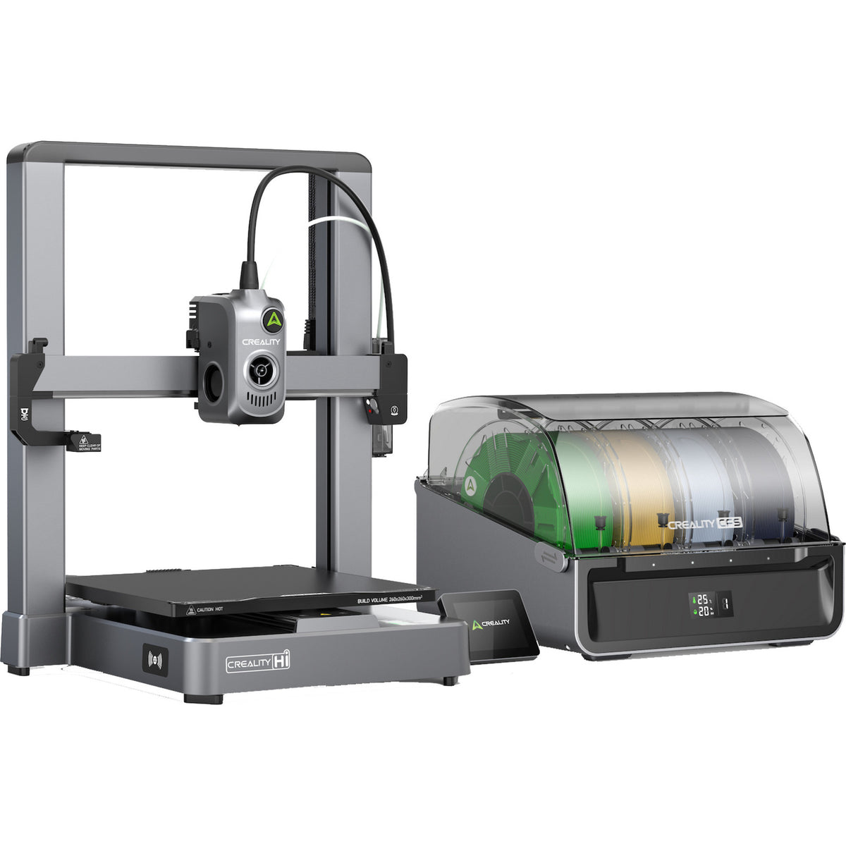 Creality Hi Combo 3D-printer med CFS – sølv/sort