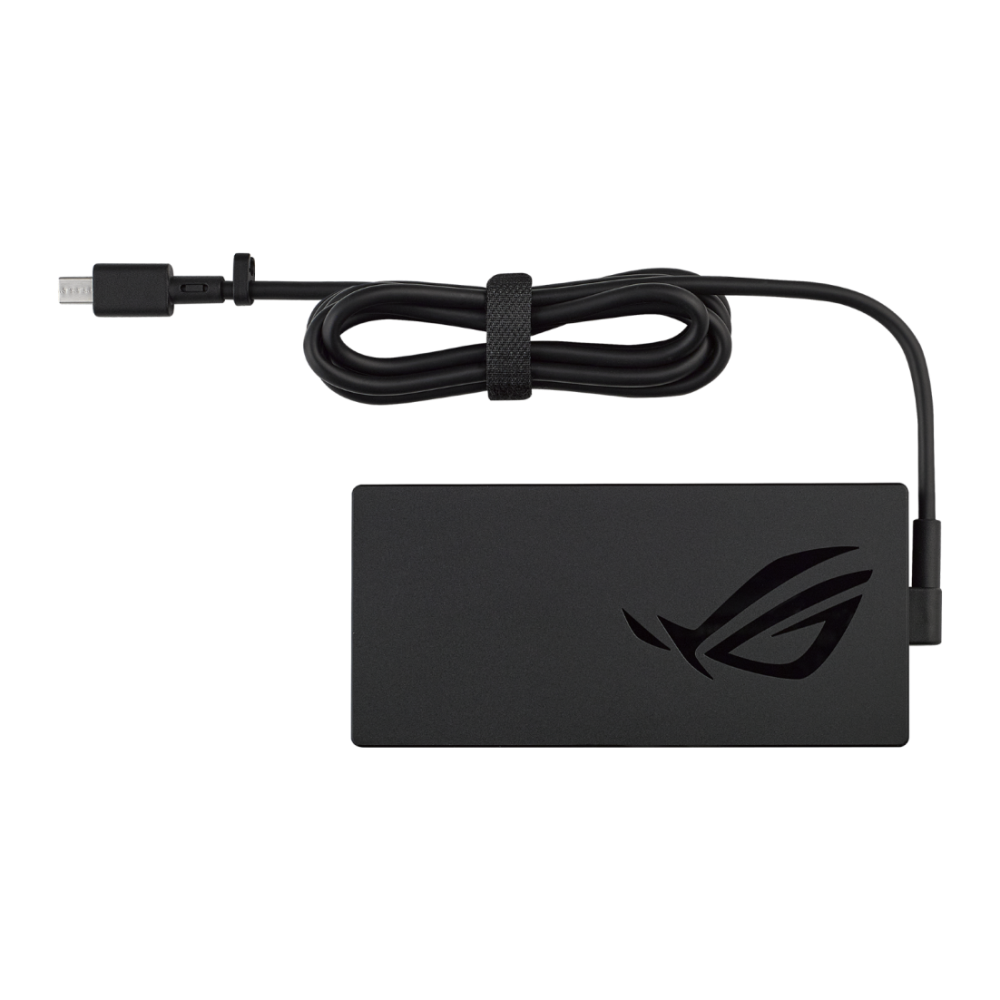 ASUS ROG 180W Compact Plug Adapter i sort med rektangulært strømstik