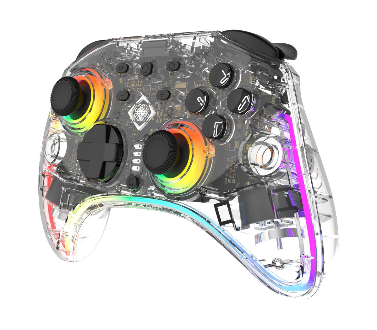 Wireless transparent Switch 2 controller with C-button, RGB deltaco_gaming