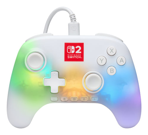 PowerA Advantage Wired Controller for Nintendo Switch 2 with Lumectra - White PowerA