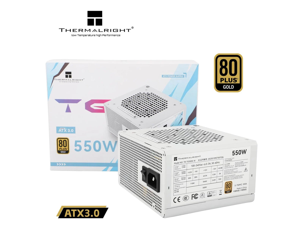 Thermalright TR-TG 550S-W Hvid - PSU, 80+ Gold, 550W, non-modular Thermalright