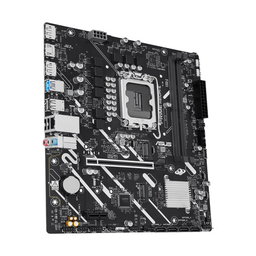 ASUS PRIME H810M-E-CSM med synlige RAM-pladser og CPU-sokkel