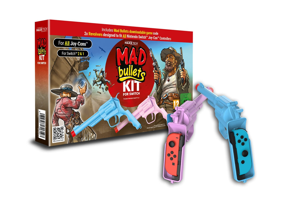 Maxx Tech Mad Bullets Kit Nintendo Switch 1 og 2 – Mad Bullets Switch 1 og 2-sæt i æske