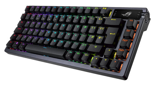 ASUS M701 ROG AZOTH/NXRD/FR – set skråt forfra (vinkel 2); tastaturlayout illustrativt