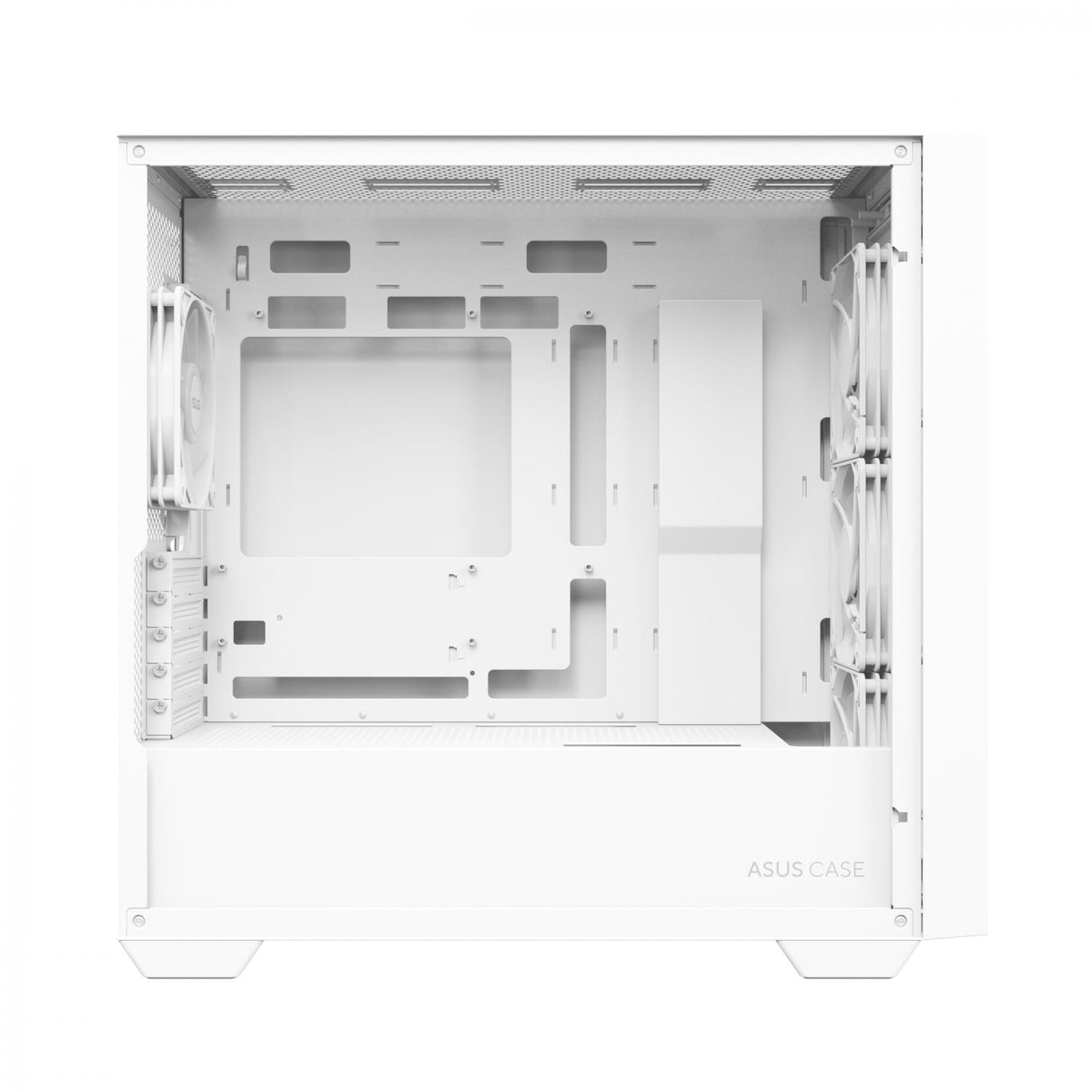 ASUS A21 PLUS mATX Case with 4 Pre-installed ARGB Fans, BTF support - White ASUS
