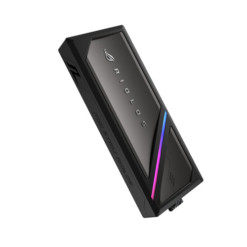 ASUS ROG Strix Aiolos – SSD-kabinet set skråt i lodret stilling