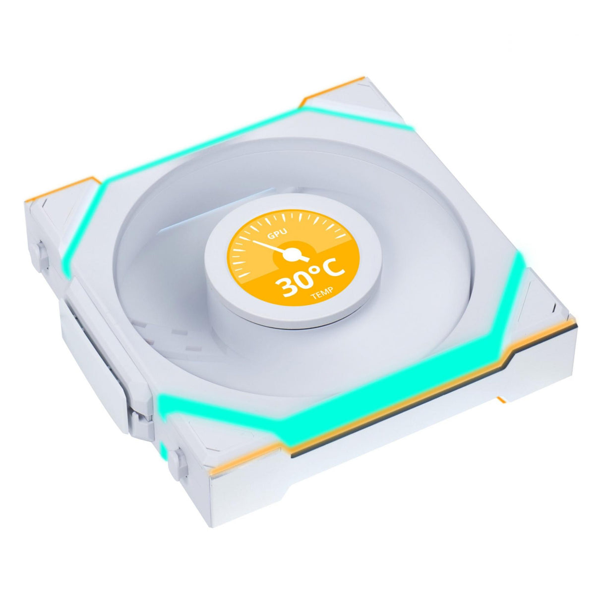 Lian Li UNI FAN SL Trådlös LCD, Vit - 120 mm