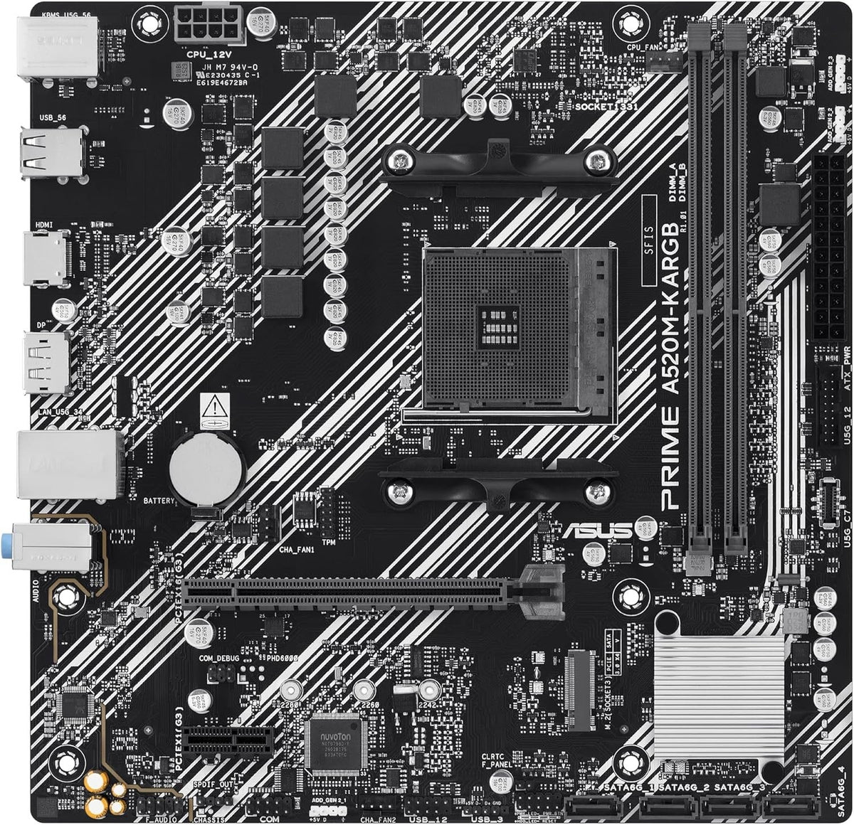 ASUS PRIME A520M-K ARGB bundkort set forfra