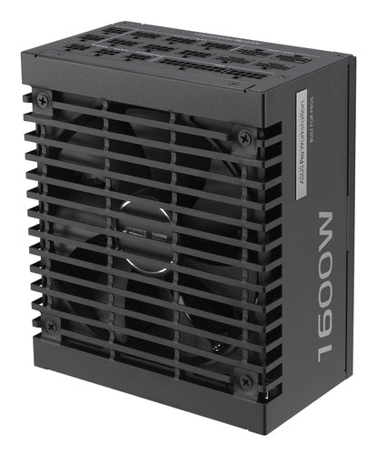 ASUS Pro WS 1600W Platinum – oprejst strømforsyning set fra modsatte vinkel