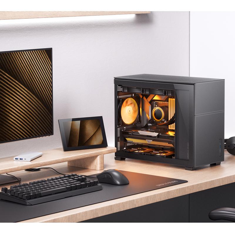 Jonsbo D31 MESH mATX-chassi, härdat glas - svart