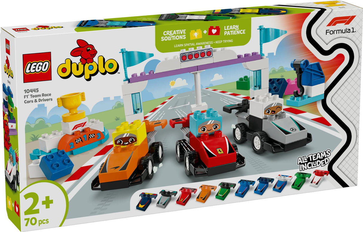 LEGO 10445 DUPLO F1 Team Racing Cars with Racers LEGO