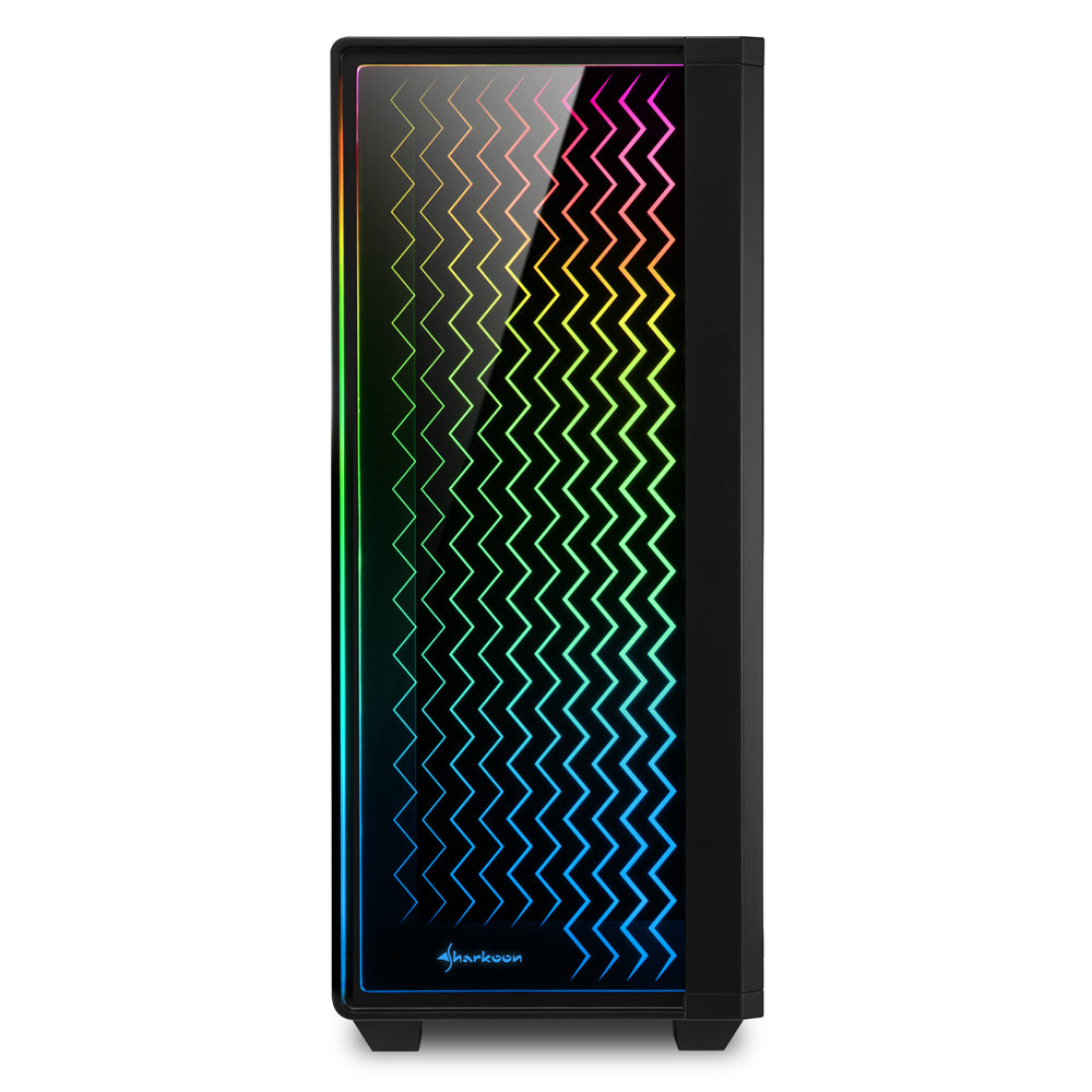 Sharkoon RGB LIT 200 tower case (black, front and side panel of tempered glass) Sharkoon