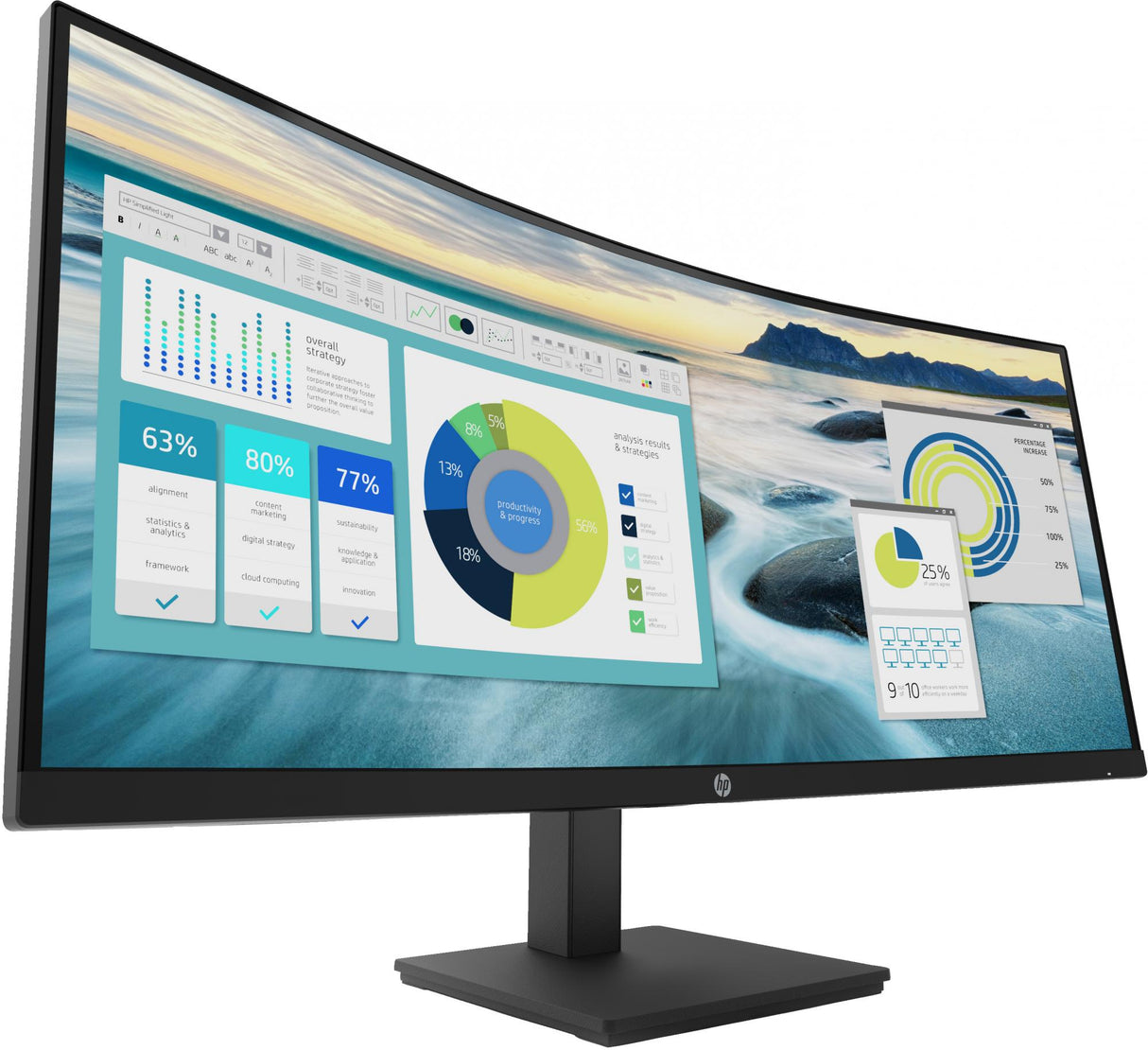 HP P34hc G4 34 3440 x 1440 (UltraWide) HDMI DisplayPort USB-C 60Hz Dockingskærm Hewlett-Packard