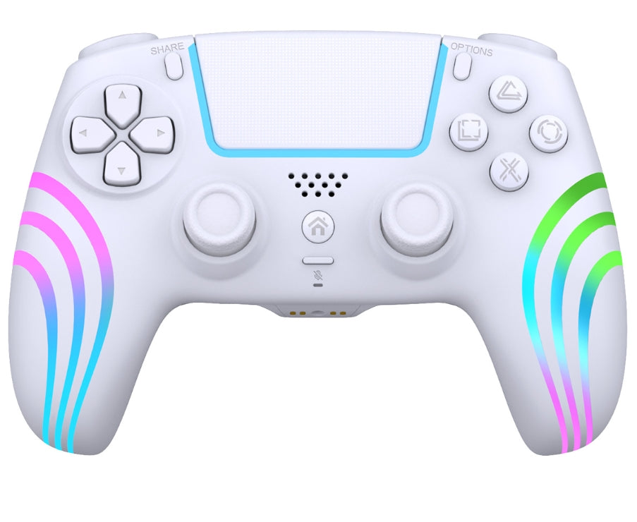 Deep Explorer Wireless – hvid controller til PS4, PS3 og PC – forside