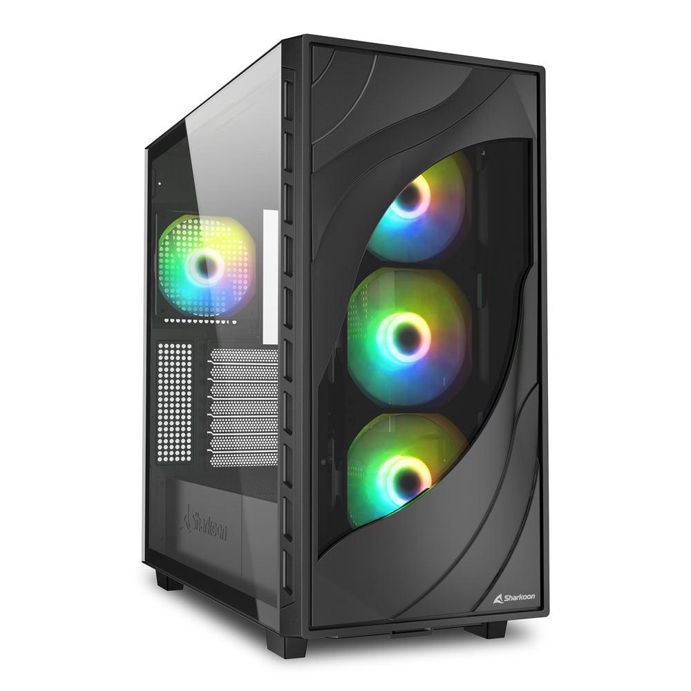 Sharkoon Rebel C80G RGB ATX-kabinet – sort, glasside